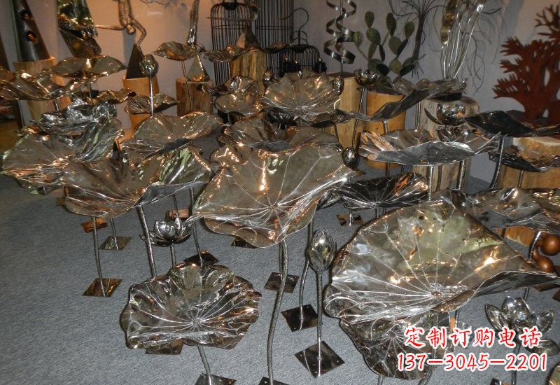 成都不锈钢荷叶雕塑——缔造美丽公园