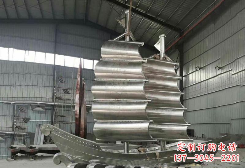 成都不锈钢帆船雕塑美丽的海洋艺术