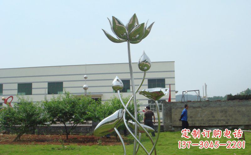 成都不锈钢荷花雕塑