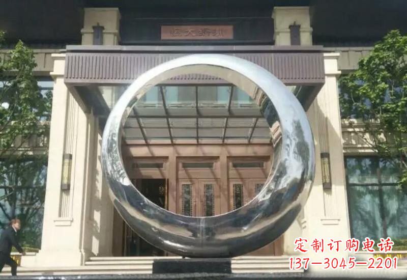 成都不锈钢公园圆环雕塑精致美观的艺术品