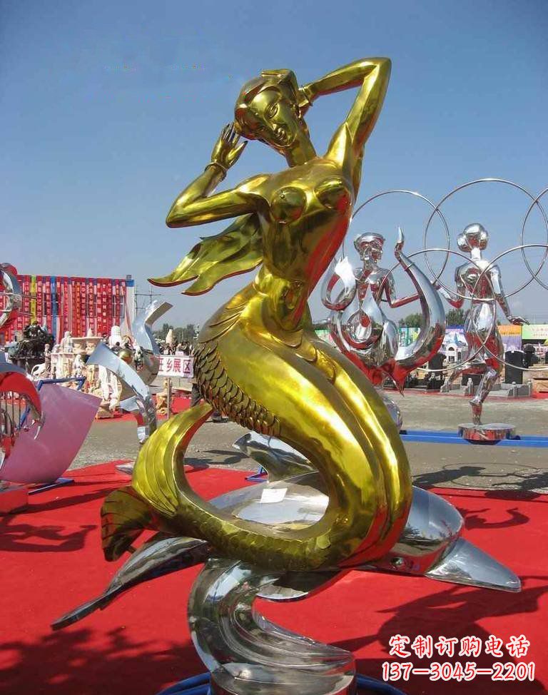 成都不锈钢美人鱼雕塑——美丽的象征