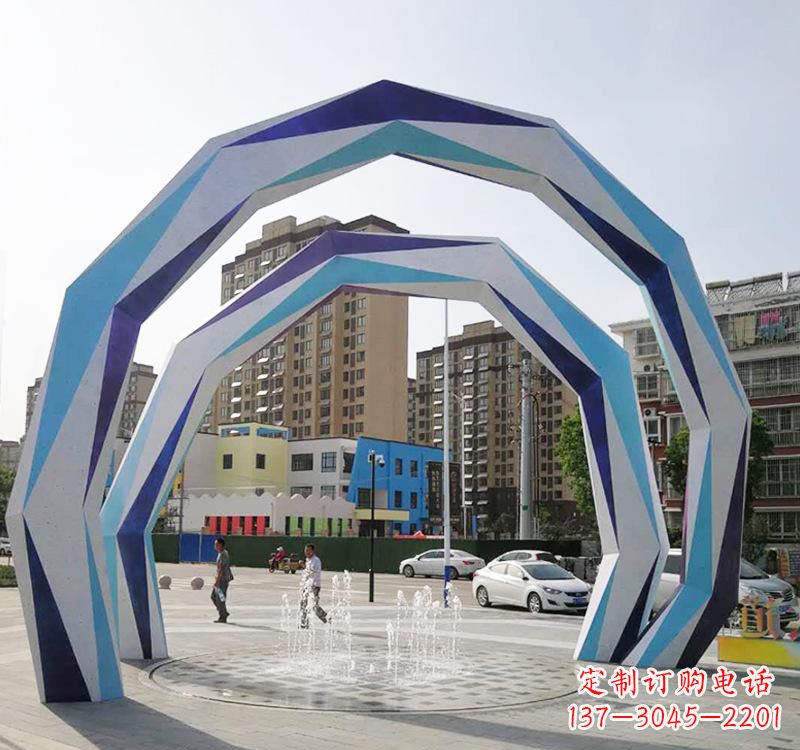 成都不锈钢拱门雕塑令人惊叹的艺术品