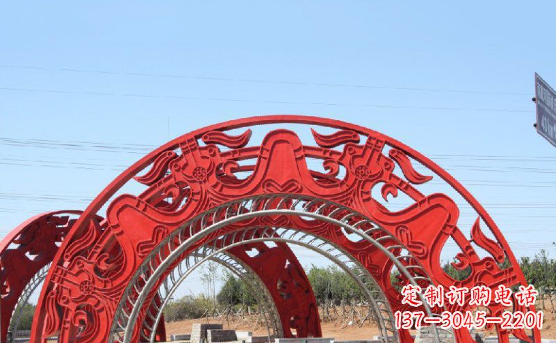成都不锈钢拱门雕塑美丽的艺术精品