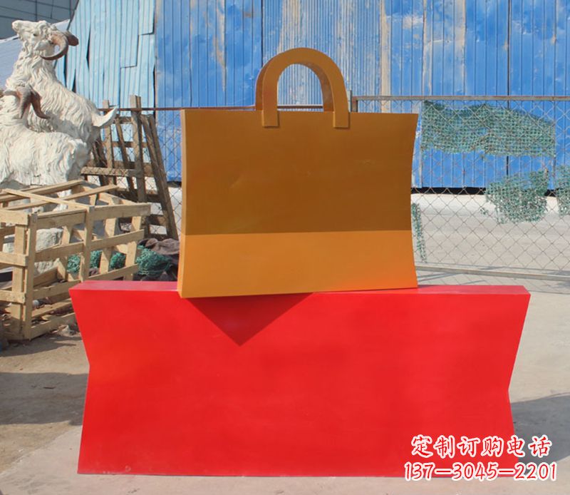 成都精美不锈钢购物袋雕塑