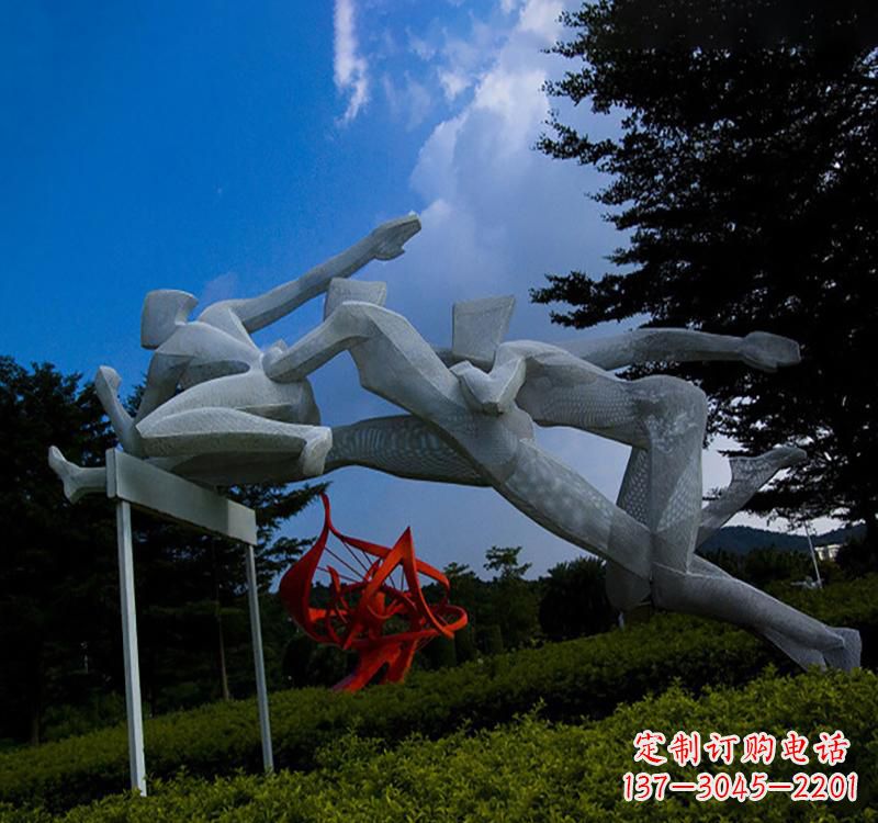 成都不锈钢中的运动员雕塑