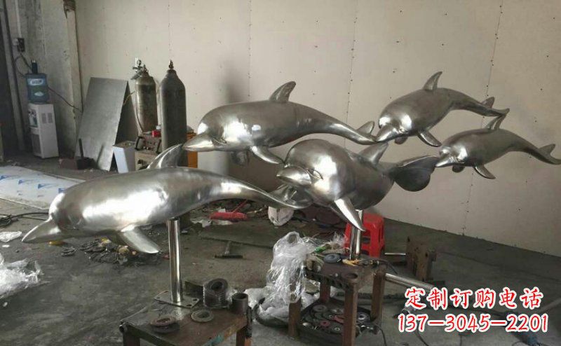 成都不锈钢海豚雕塑