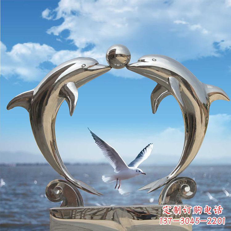 成都不锈钢海豚雕塑精美的海洋之美