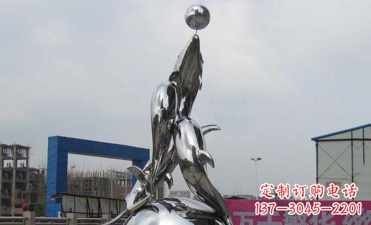 成都不锈钢海豚雕塑海洋之美的象征