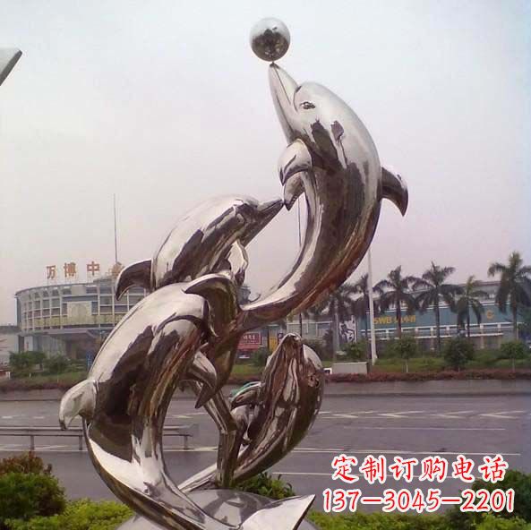 成都不锈钢海豚雕塑艺术之美