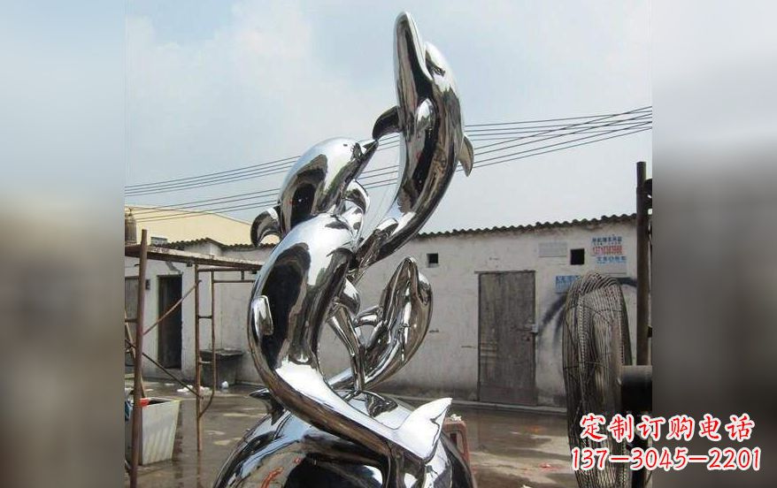 成都海豚之美——不锈钢海豚雕塑