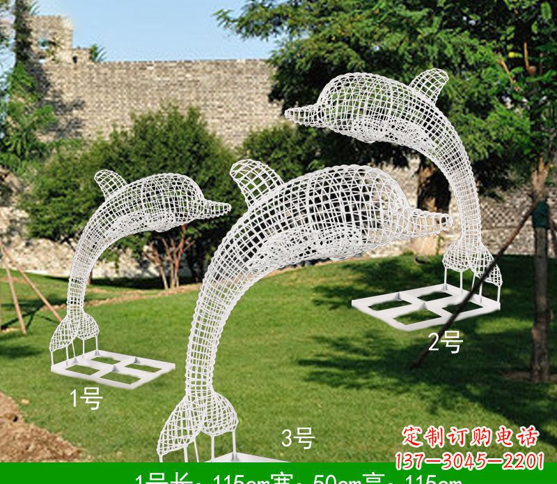 成都不锈钢海豚组合雕塑精美的艺术品