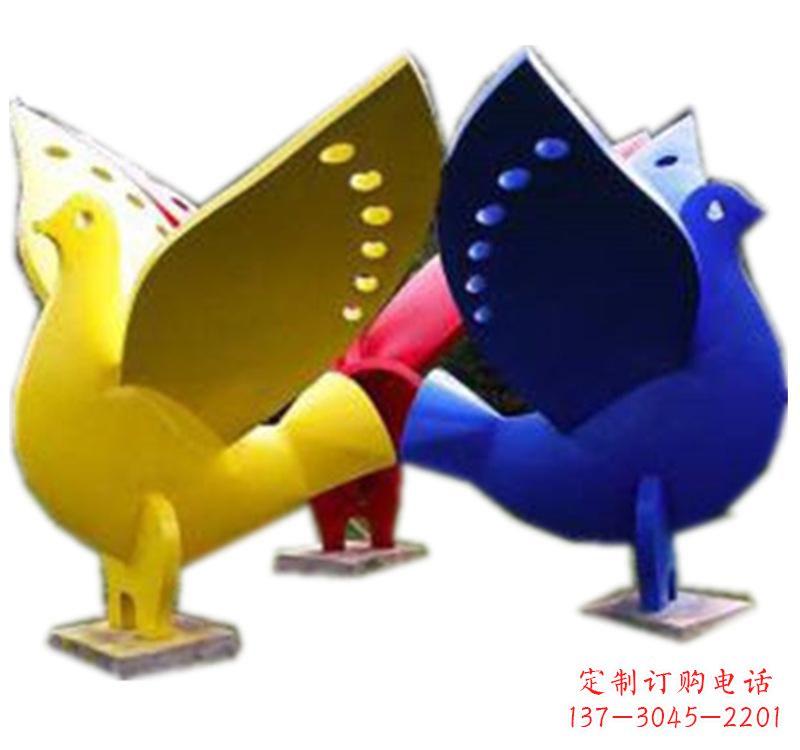 成都不锈钢制作的和平鸽雕塑
