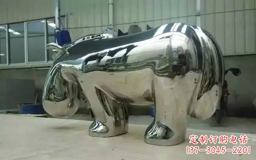 成都不锈钢河马雕塑美观耐用的艺术品