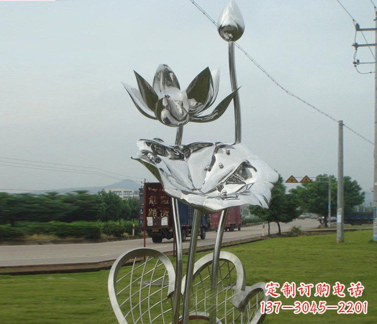 成都精美不锈钢荷叶雕塑