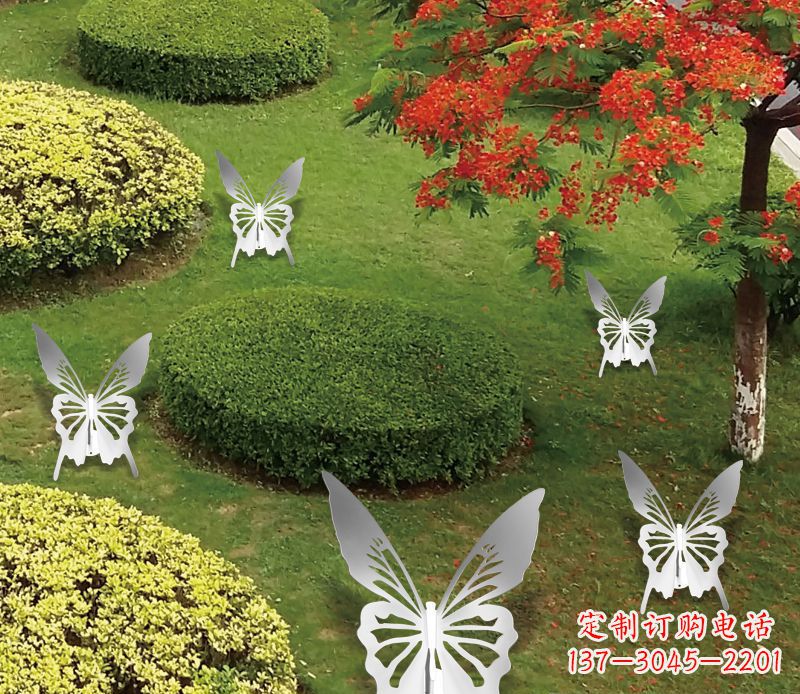 成都灵动飞舞不锈钢蝴蝶雕塑