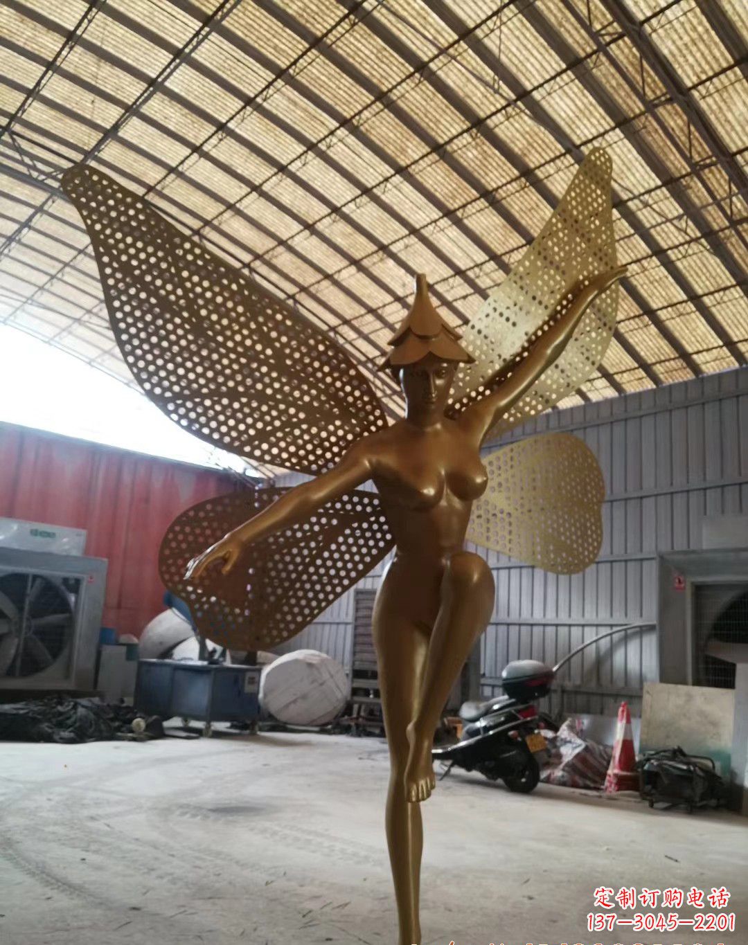 成都不锈钢蝴蝶仙子雕塑精美的美丽之作