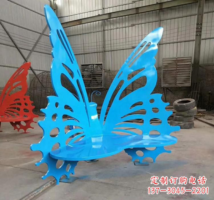 成都不锈钢蝴蝶座椅雕塑艺术精品