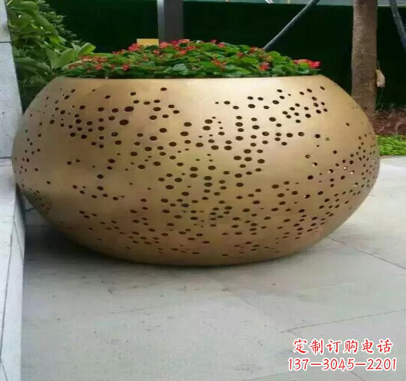 成都不锈钢户外花盆雕塑美观耐用的室外装饰