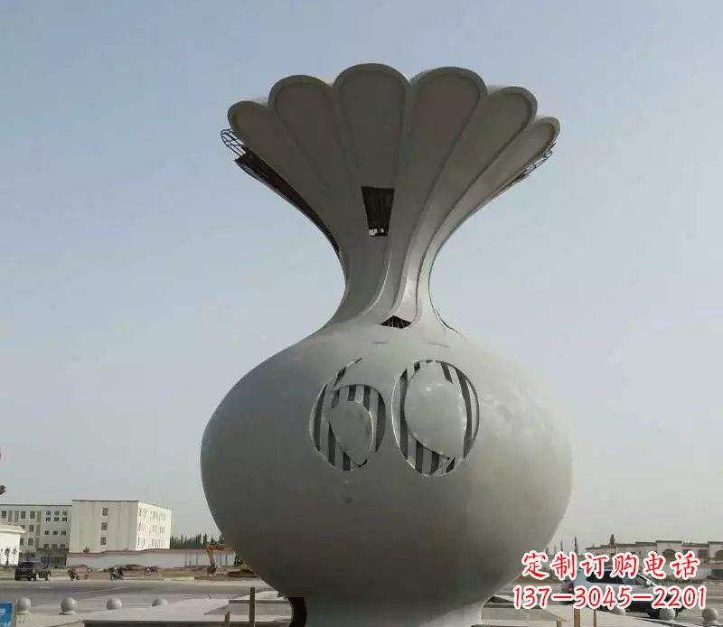 成都精美不锈钢花篮雕塑