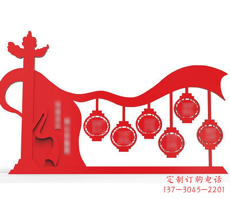 成都灯笼雕塑传承社会主义核心价值观