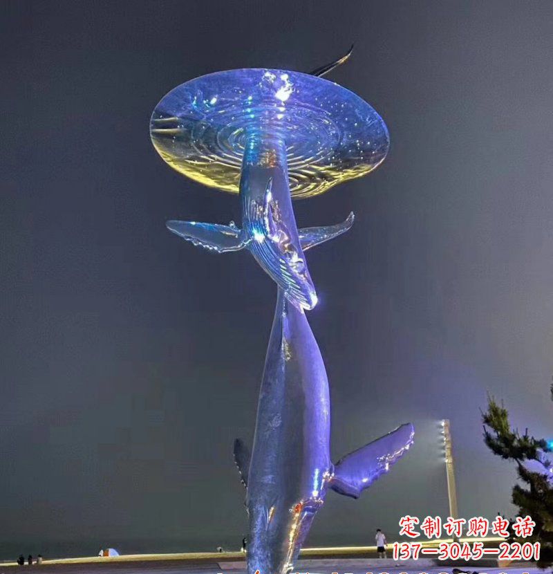 成都不锈钢鲸鱼雕塑——传承着海洋的精灵魅力