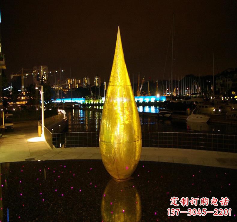 成都不锈钢水滴雕塑给环境带来美丽