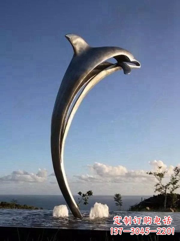 成都不锈钢海豚雕塑让游客流连忘返