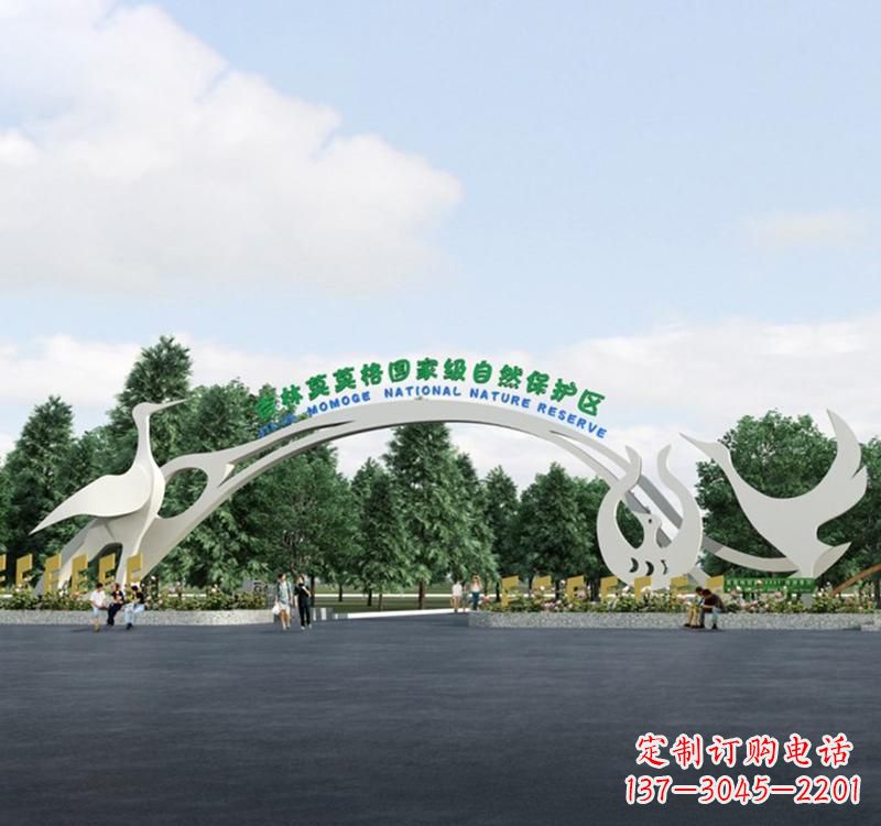 成都不锈钢景区拱门雕塑精美绝伦