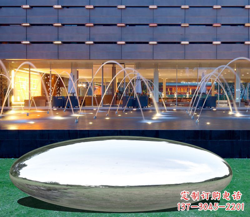 成都不锈钢镜面鹅卵石雕塑