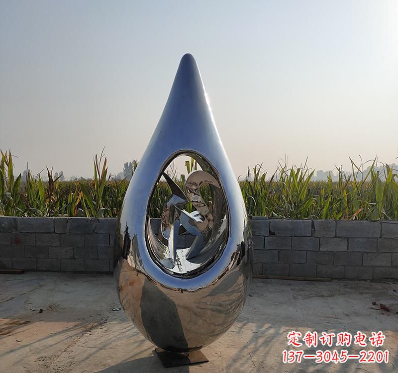 成都不锈钢水滴雕塑展现自然之美