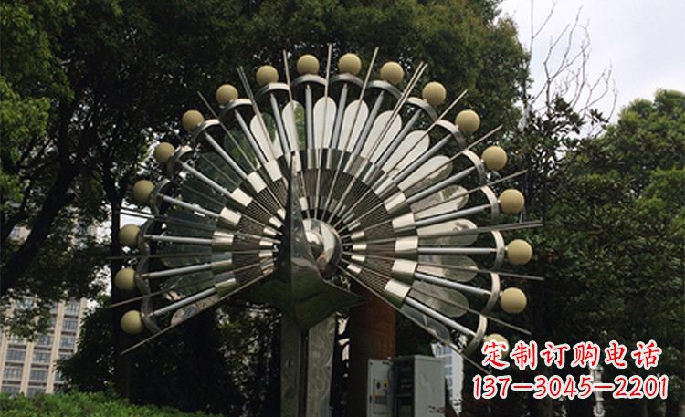 成都美丽的不锈钢孔雀雕塑