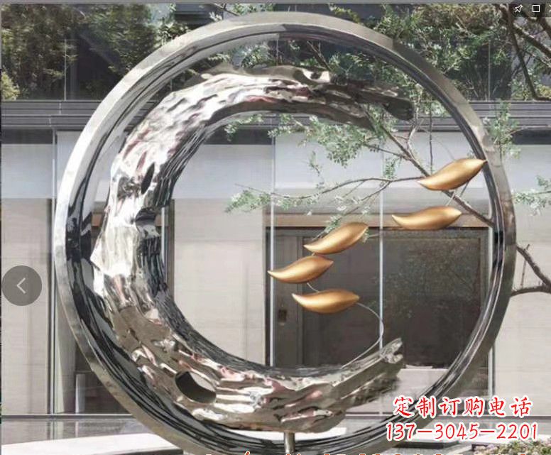 成都不锈钢鲤鱼跃龙门——一座精美的雕塑
