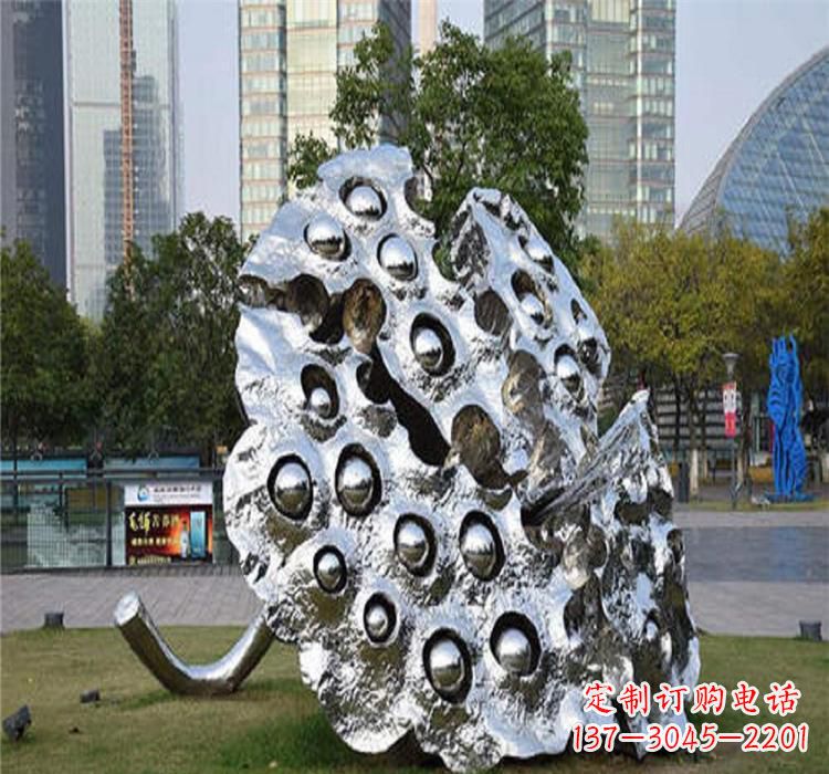 成都不锈钢莲蓬雕塑源自中国传统文化的精美作品