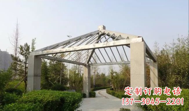 成都不锈钢凉亭雕塑点缀公园景观