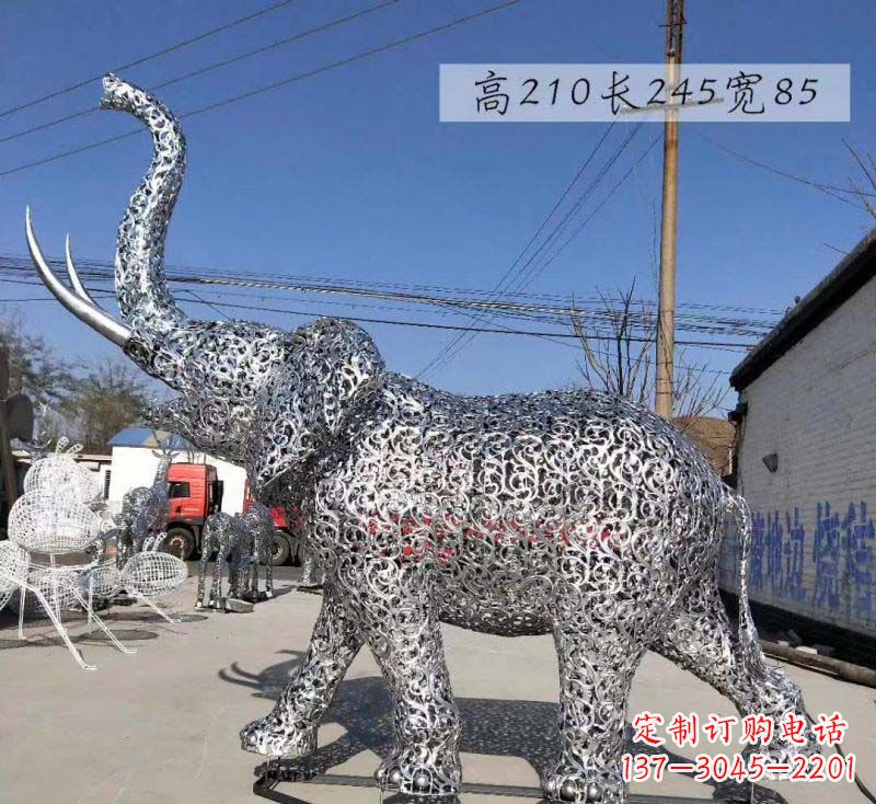 成都不锈钢镂空大象雕塑精美绝伦的艺术品