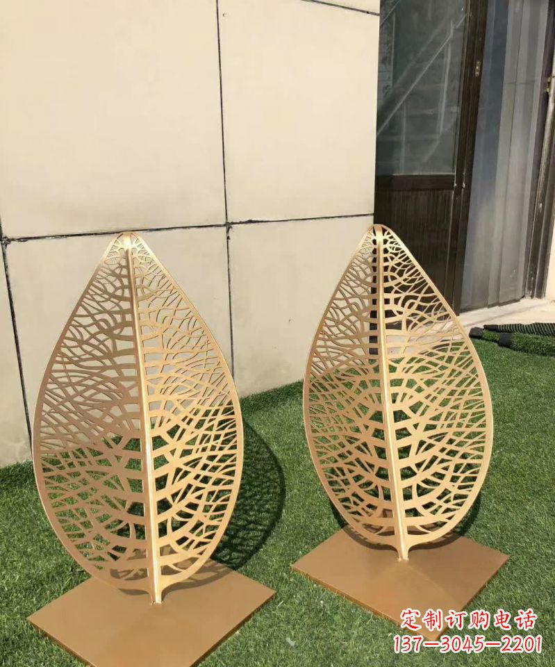 成都不锈钢树叶雕塑,精致典雅