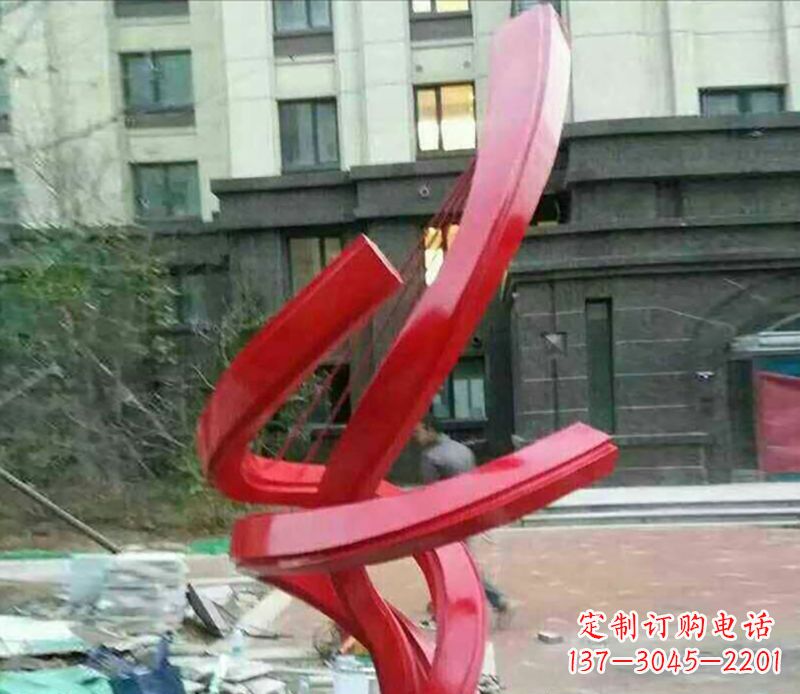 成都不锈钢螺旋飘带雕塑