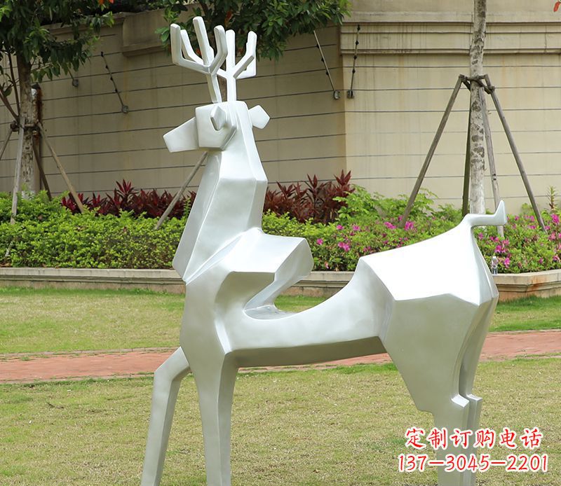 成都不锈钢美陈动物雕塑——鹿
