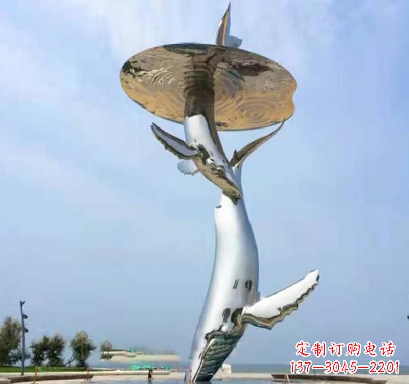 成都不锈钢海豚雕塑精美的艺术品