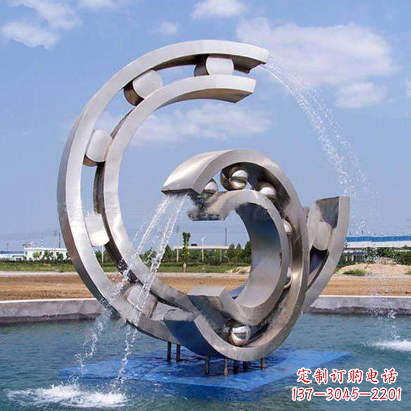 成都不锈钢喷水雕塑点缀园林水景的美