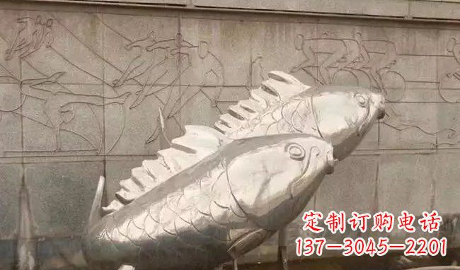 成都不锈钢喷泉鱼雕塑美丽装点城市