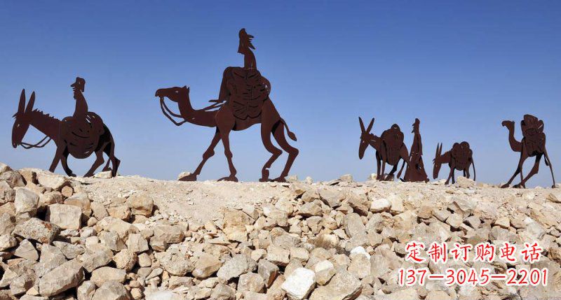 成都不锈钢骆驼雕塑传承古代传统