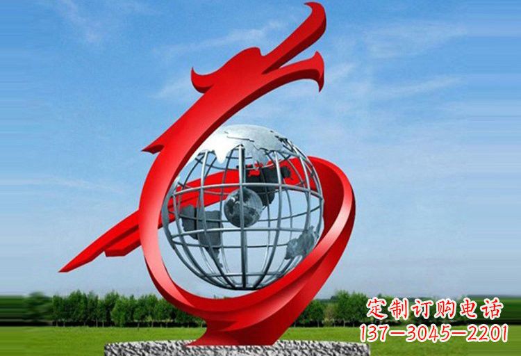 成都不锈钢地球雕塑精美雕塑饰以美丽世界
