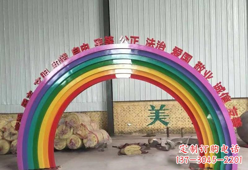成都表达不锈钢社会主义核心价值观的彩虹拱门雕塑