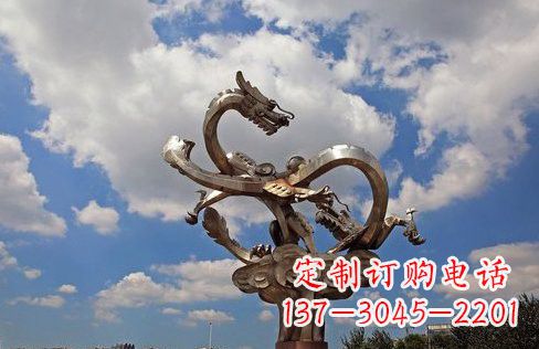 成都不锈钢双龙戏珠雕塑——千古传说的艺术瑰宝
