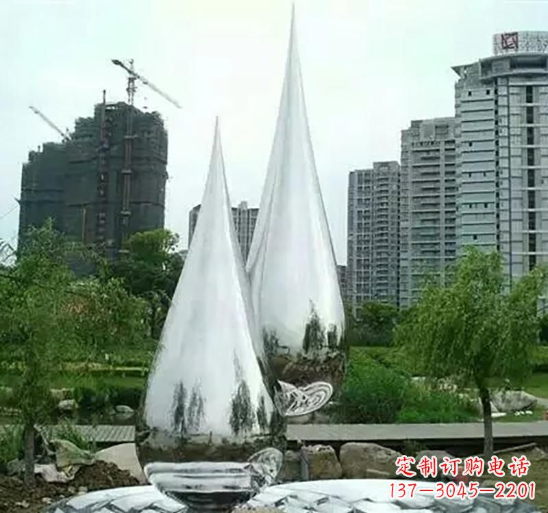 成都不锈钢水滴拱门雕塑