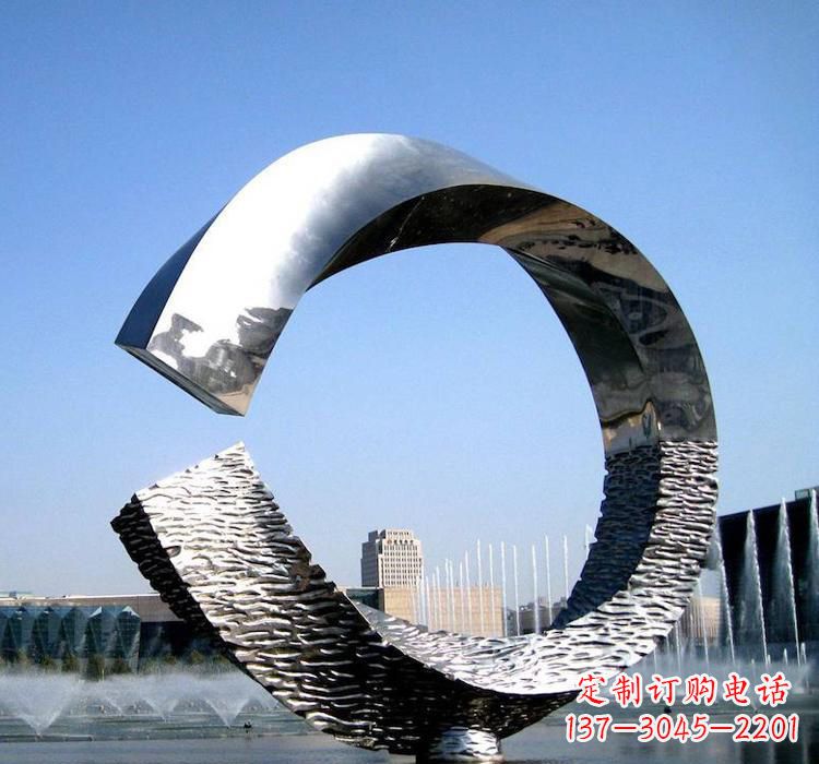 成都不锈钢水景圆环雕塑艺术与美的结合