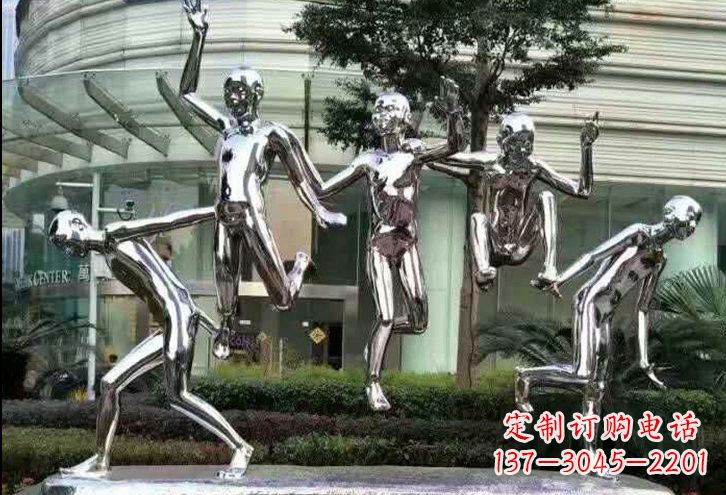 成都勇敢跳跃的儿童雕塑