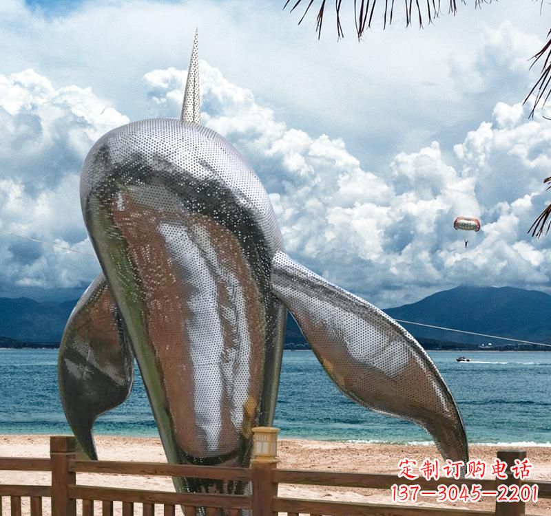 成都不锈钢鲸鱼雕塑精美绝伦