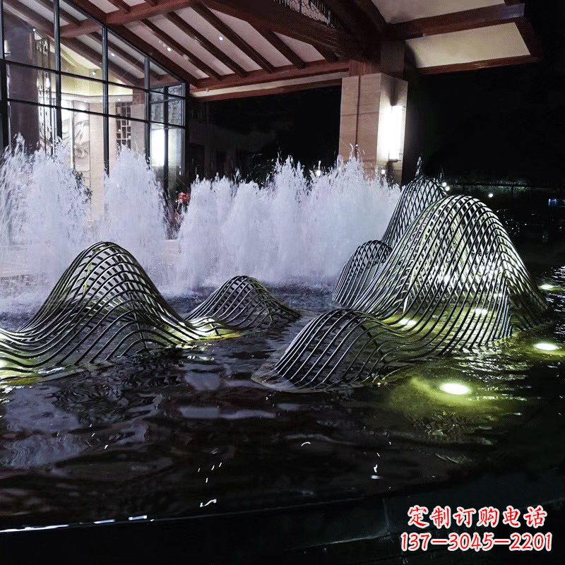 成都不锈钢铁艺水景假山精美雕塑艺术